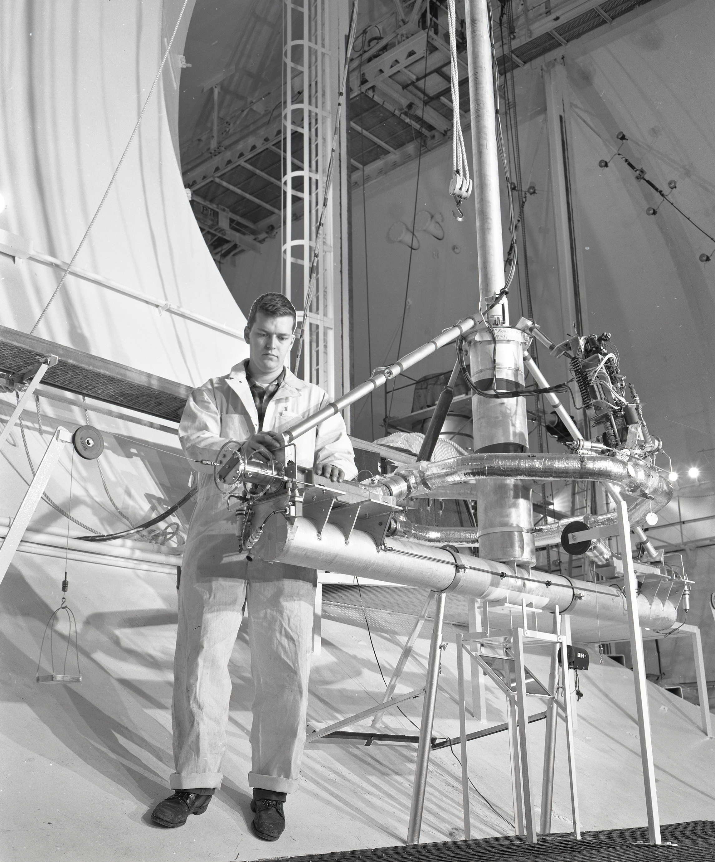 Researchers with test rig in SPC No. 2