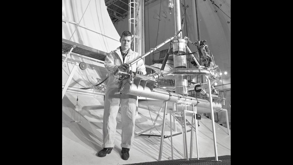 Researchers with test rig in SPC No. 2