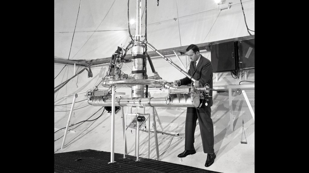 Researchers with test rig in SPC No. 2