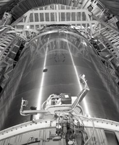 View down of Centaur in chamber.