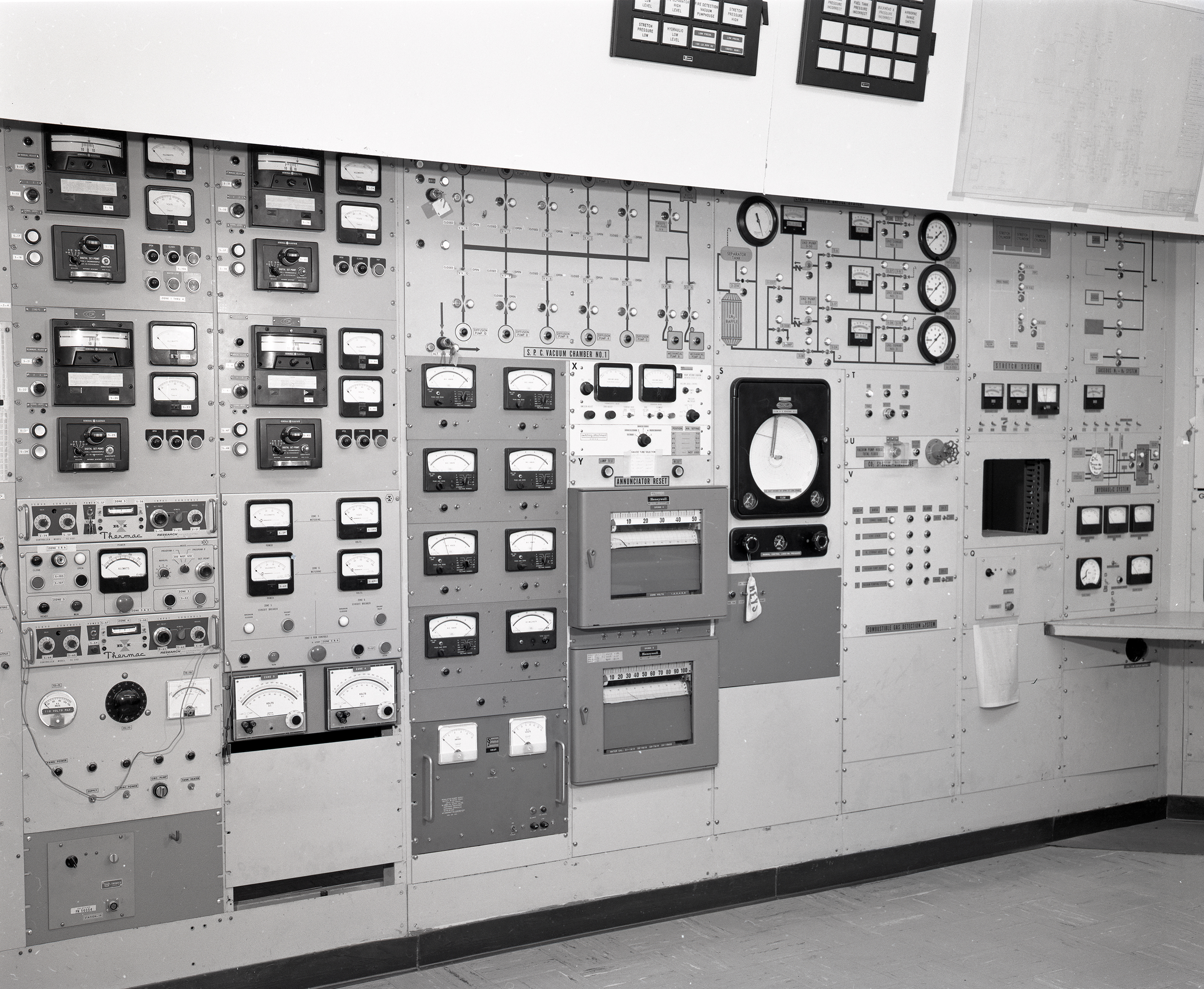 Wall of monitors in control room