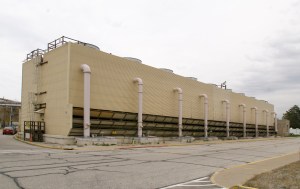 Ground-level view of Cooling Tower No. 1