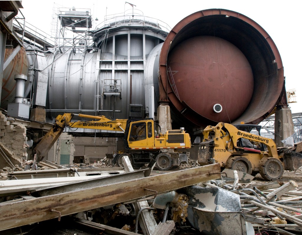View of SPC No. 1 exterior during demolition