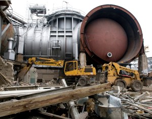 View of SPC No. 1 exterior during demolition
