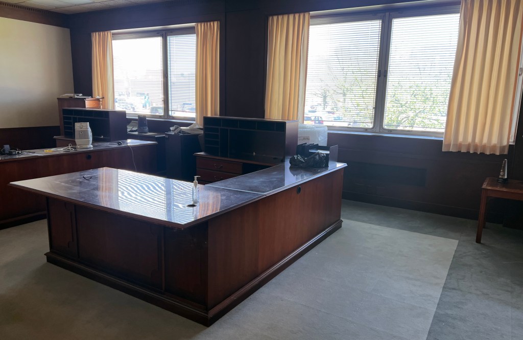 Empty office with desk.