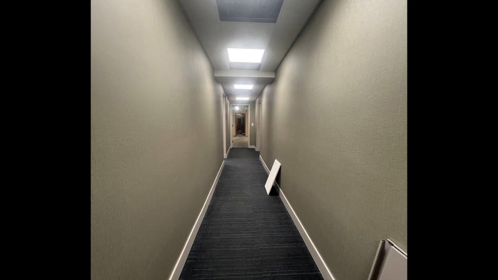 Hallway in basement.