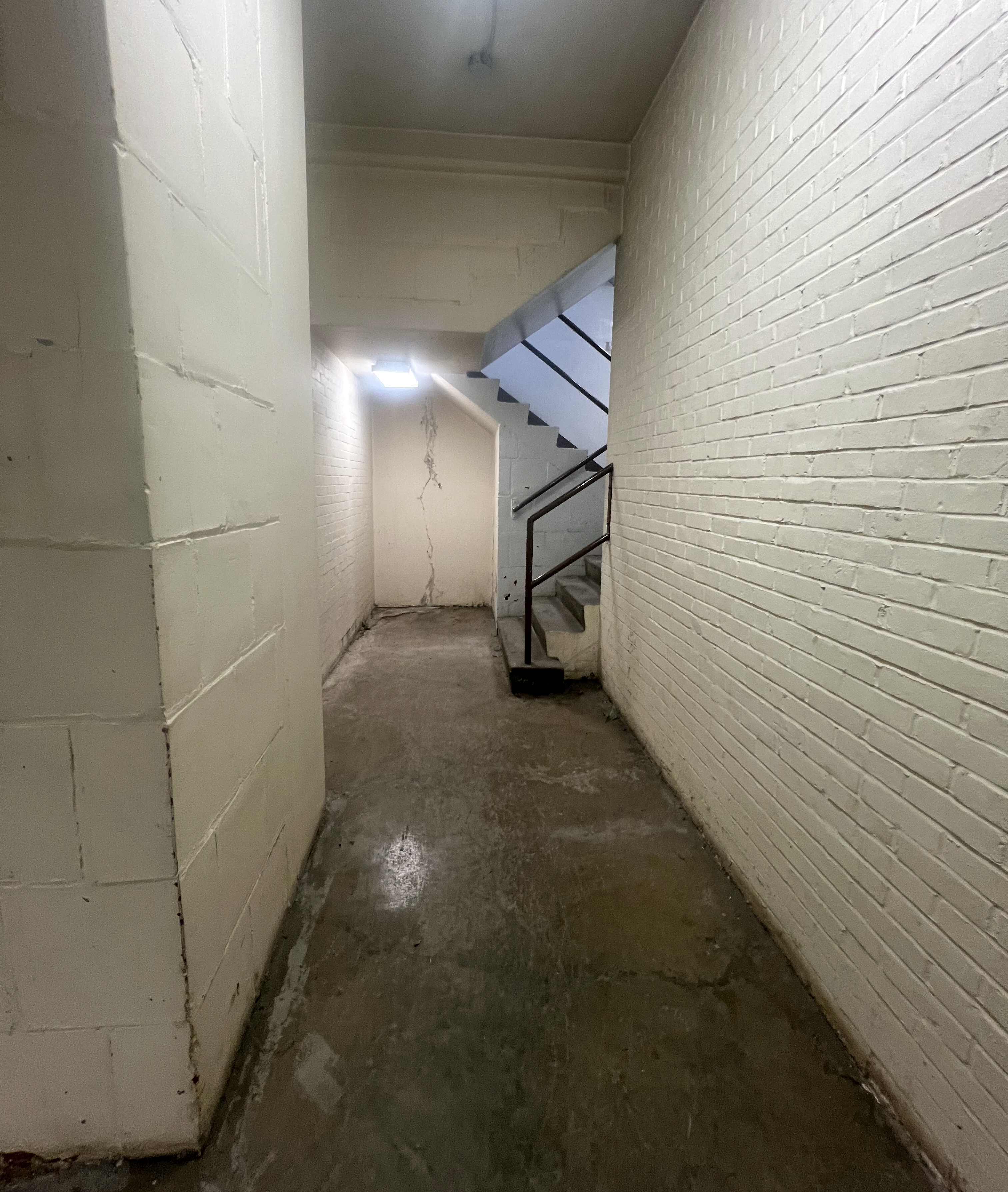View through hallway of stairwell.