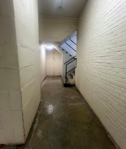 View through hallway of stairwell.