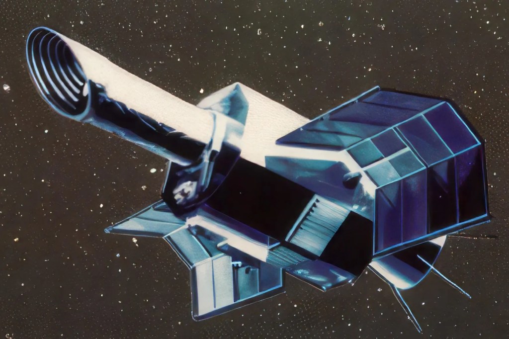 Artist conception of IUE (International Ultraviolet Explorer) satellite