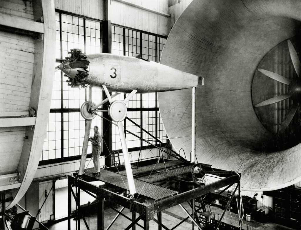 Fuselage in large wind tunnel test section.