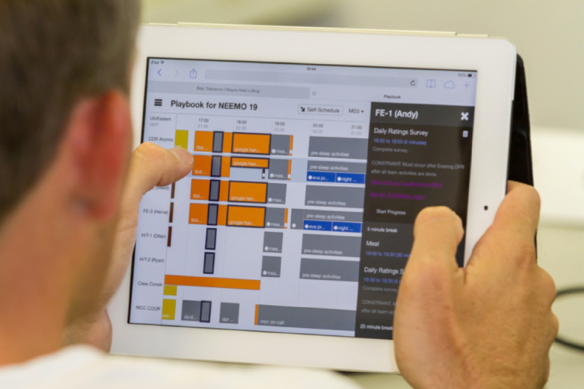 NASA Playbook in use during a NASA Extreme Environment Mission Operations (NEEMO) study (NEEMO-19)