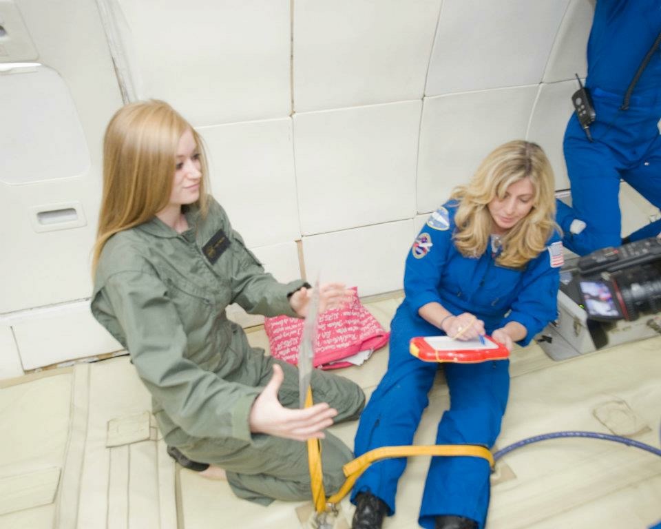 Ashley in microgravity
