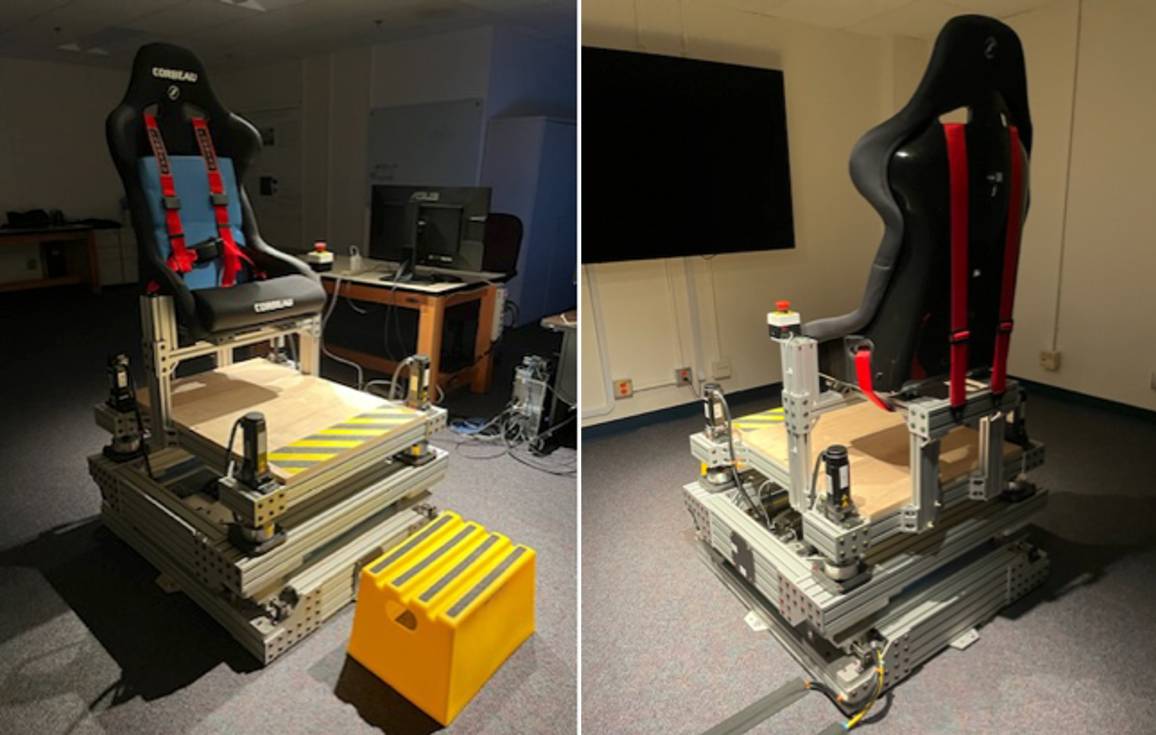 Five degree-of-freedom vibration platform in the Human Vibration Laboratory at NASA Ames Research Center.