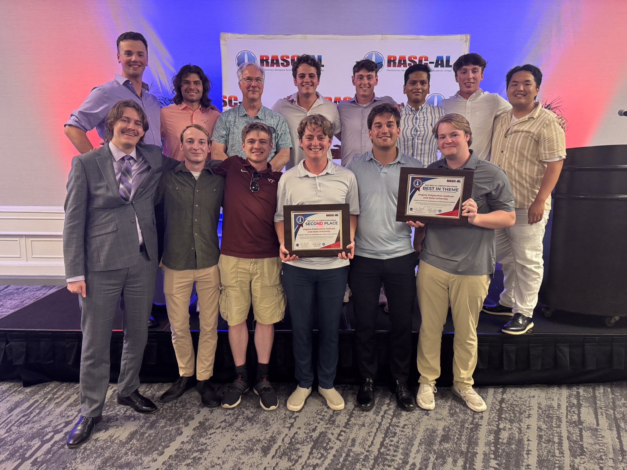 Virginia Polytechnic Institute and State University team members with their second place and