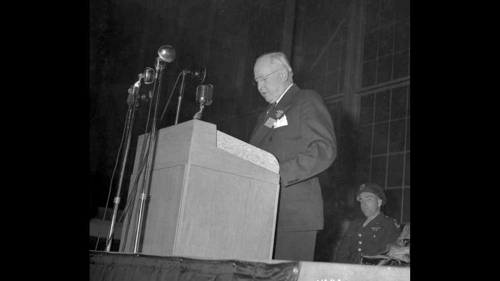 George Lewis at the podium