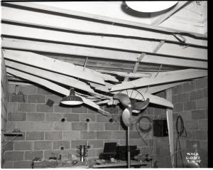Interior of test cell with damaged roof.