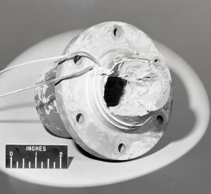 Damaged engine component