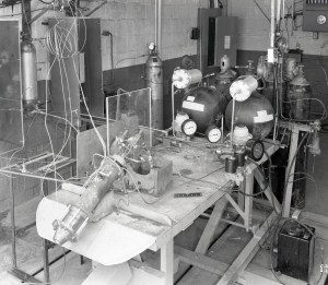 Small rocket test setup.