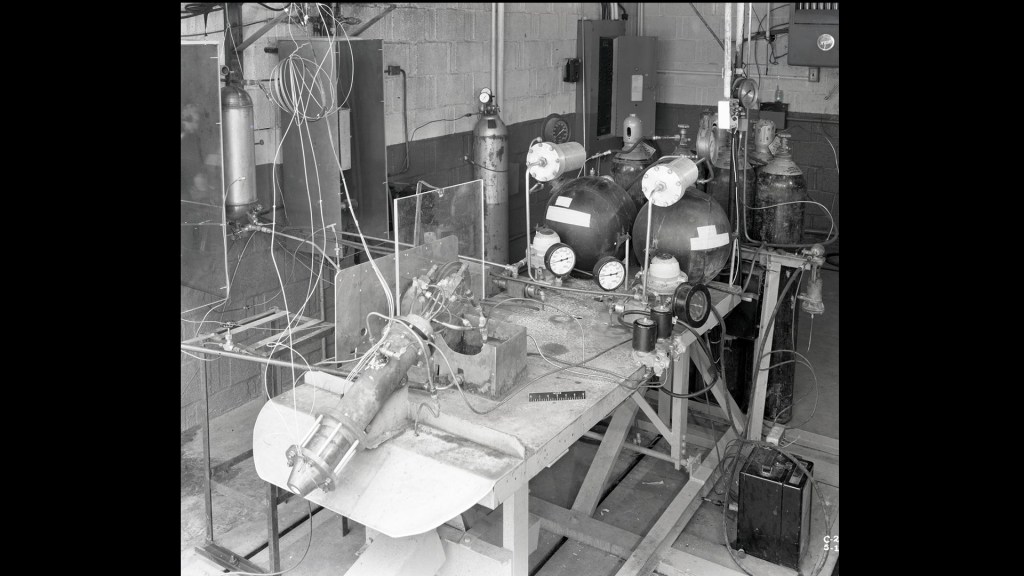Small rocket test setup.