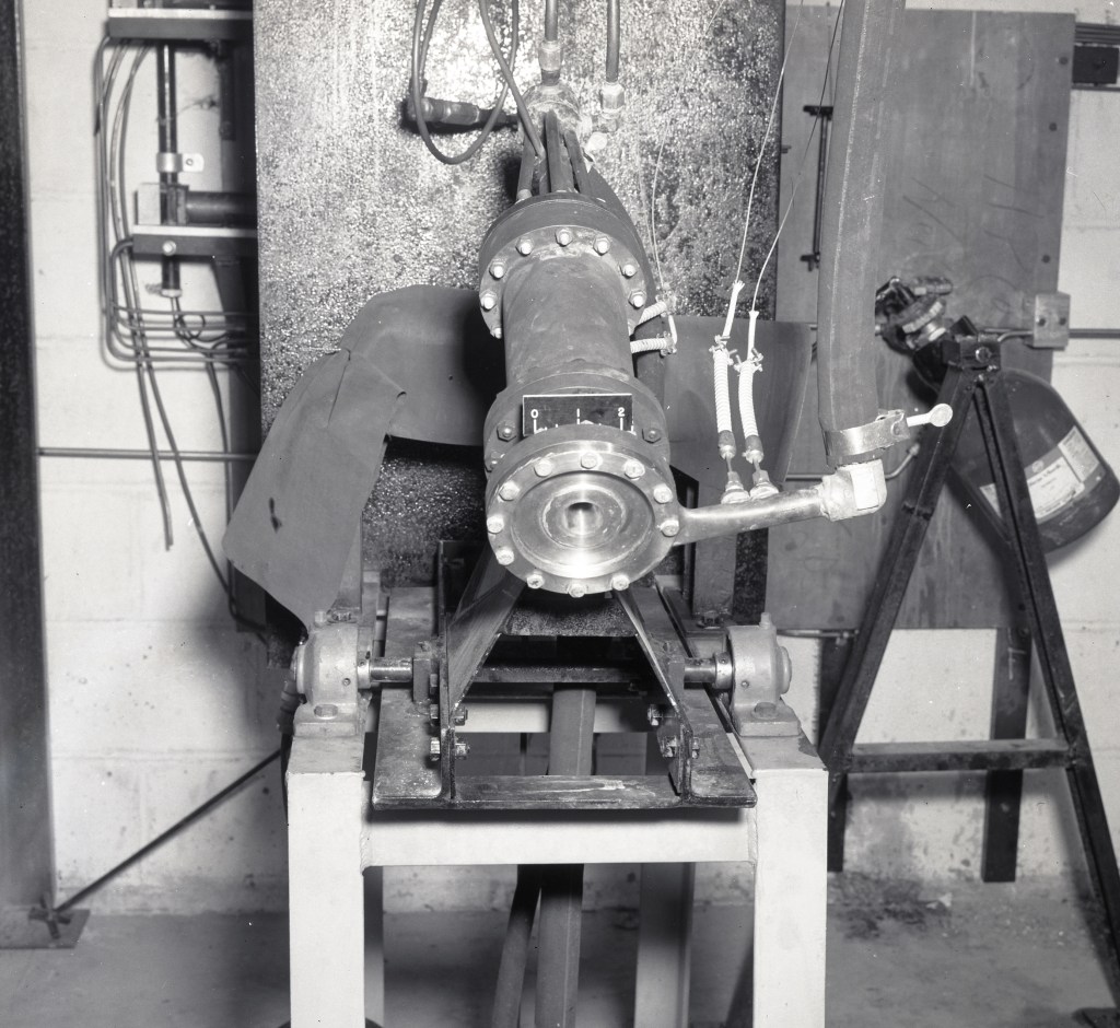 Small rocket test setup.