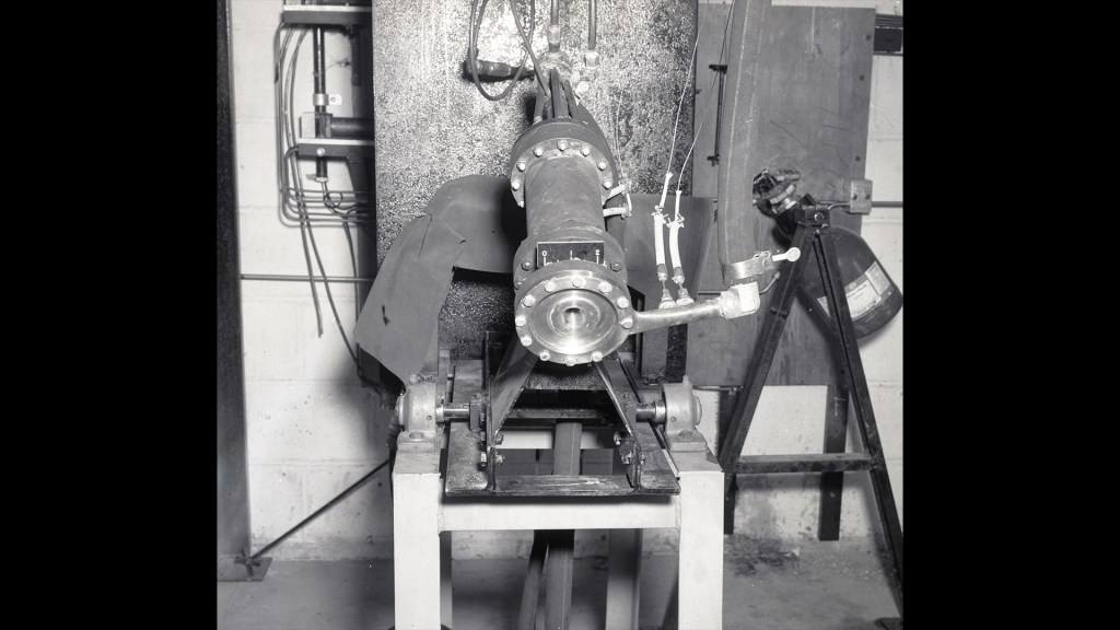 Small rocket test setup.