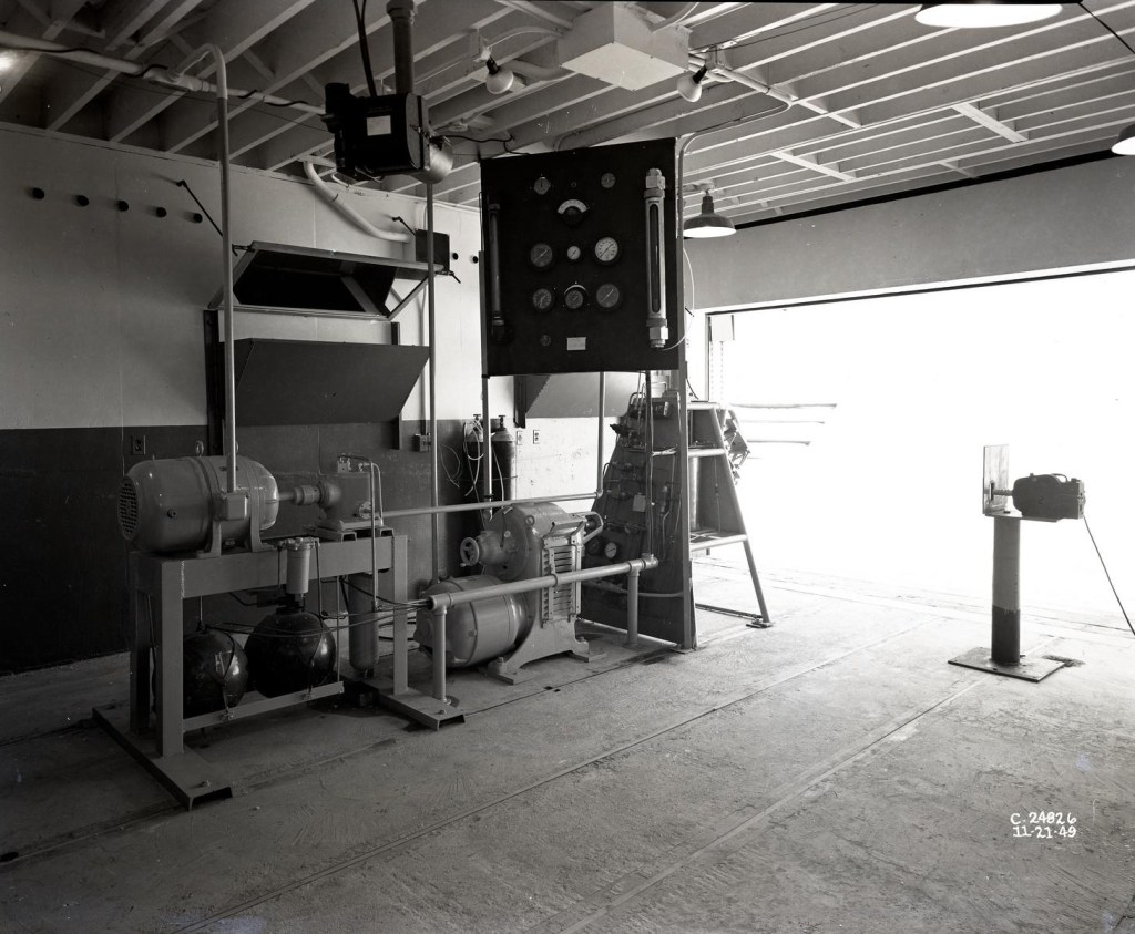 Test equipment in test cell.