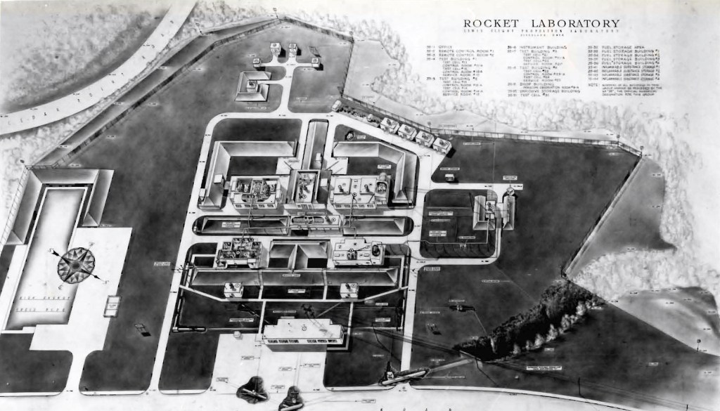 Drawing with call-outs of the Rocket Lab facility.