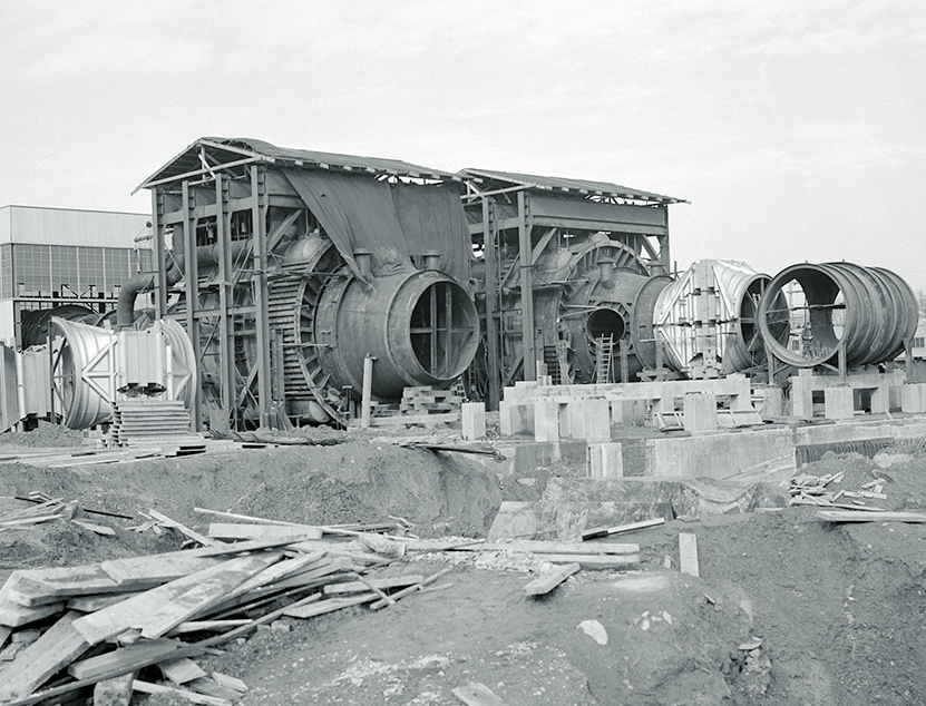 Construction of large facility.