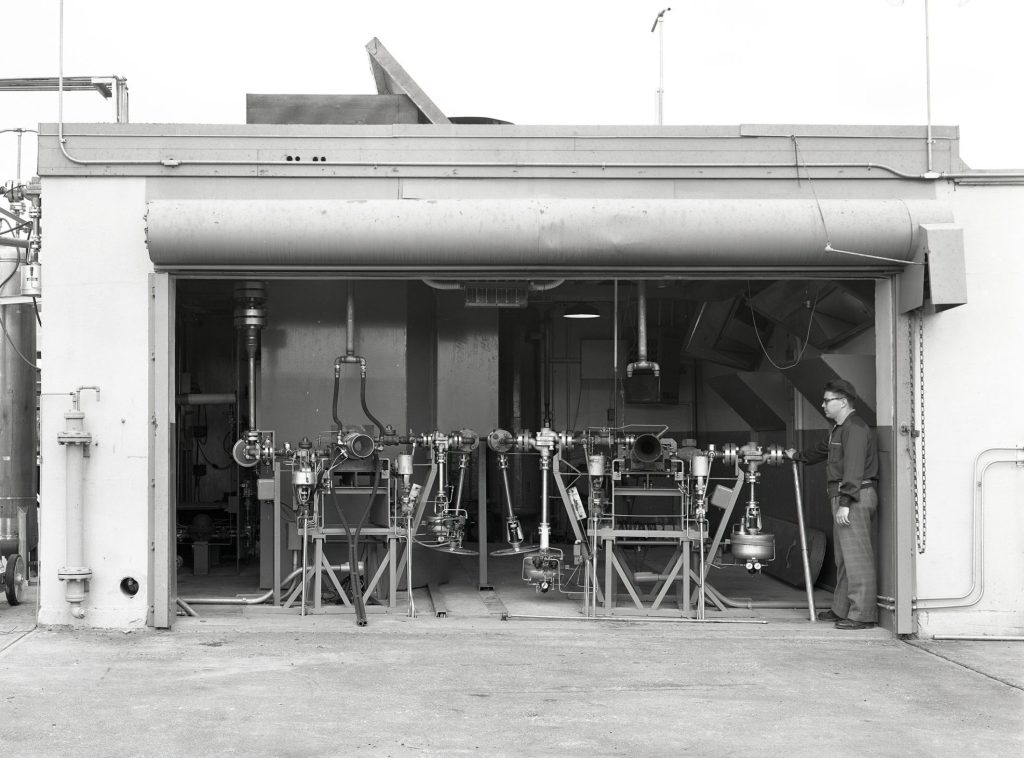 Test cell with door open.