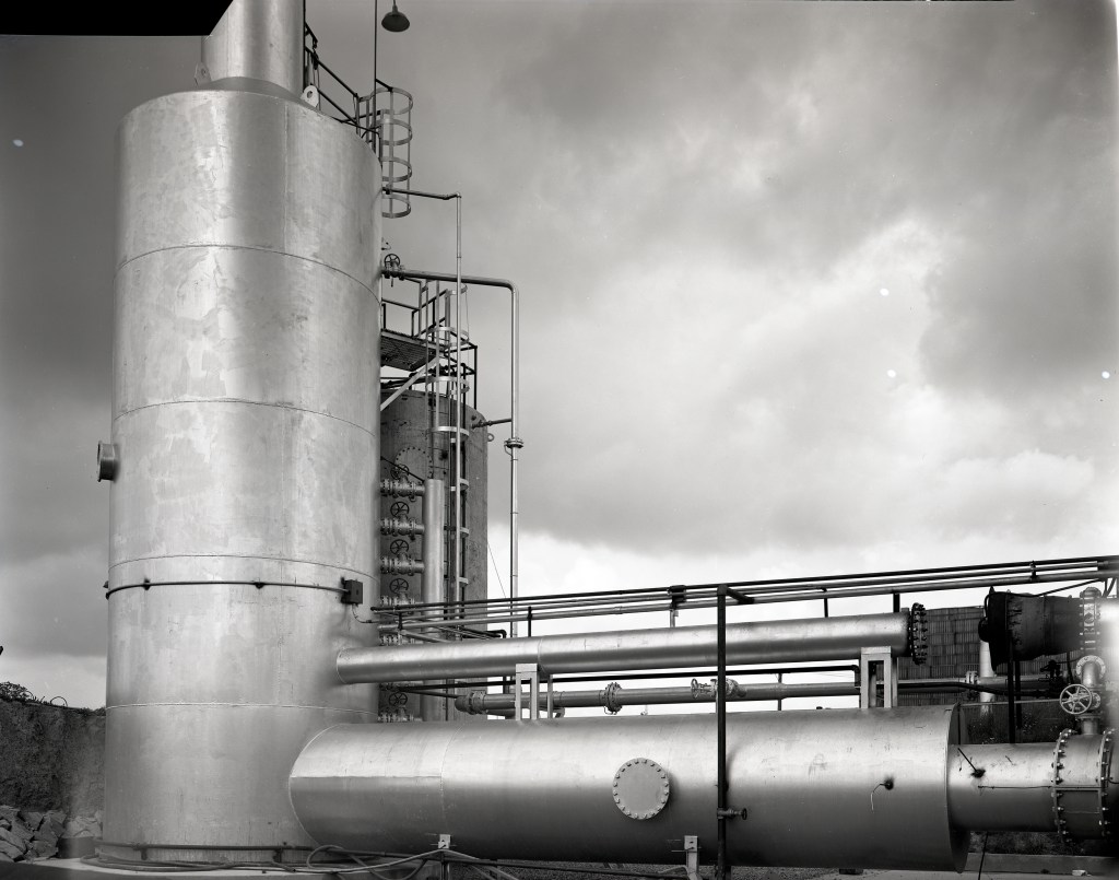 Vertical tank outside Rocket Lab