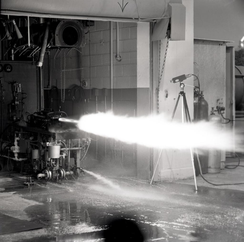 Rocket firing horizontally.