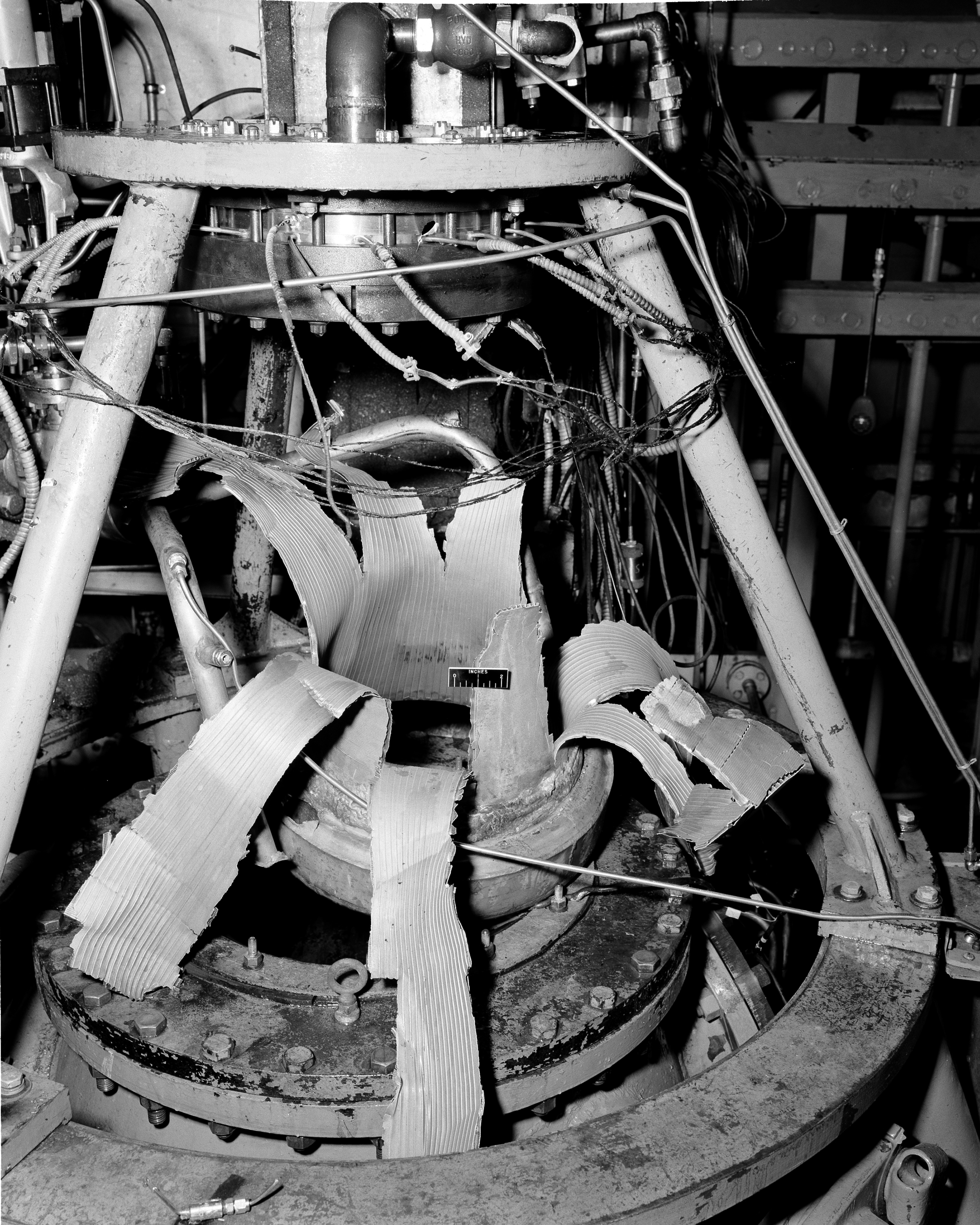 Damaged engine in RETF stand