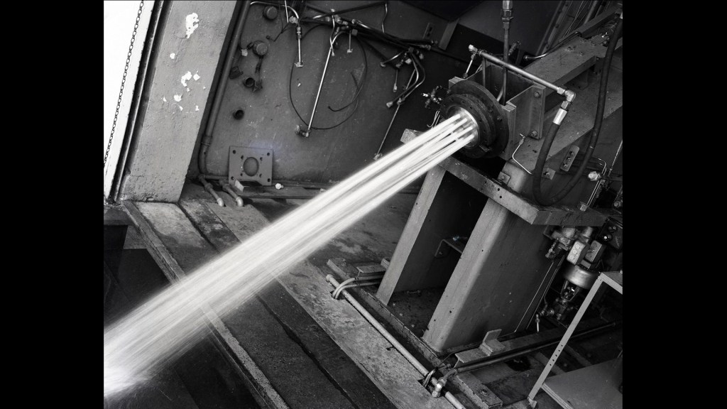 Water flowing through nozzle.