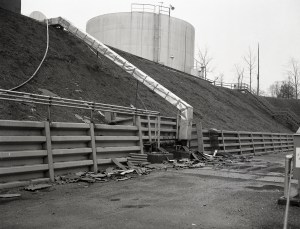 Water supply tank on hill above the RETF test cell