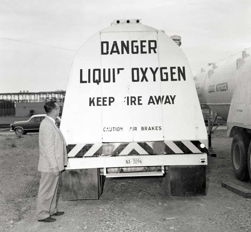 Back of tanker trailer.