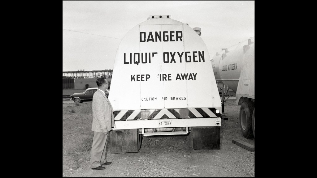 Back of tanker trailer.