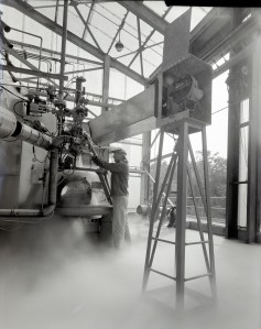 Interior of the Rocket Engine Test Cell with camera setup (9/28/1960).