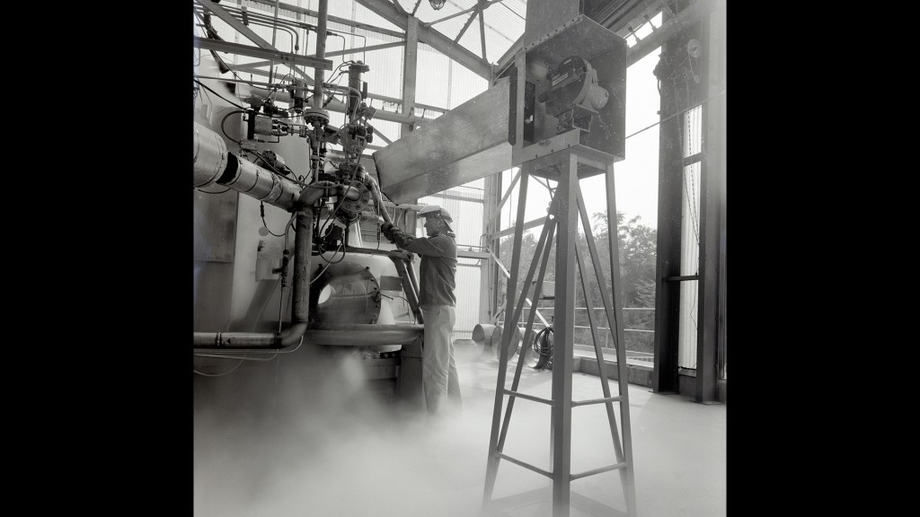Interior of the Rocket Engine Test Cell with camera setup (9/28/1960).