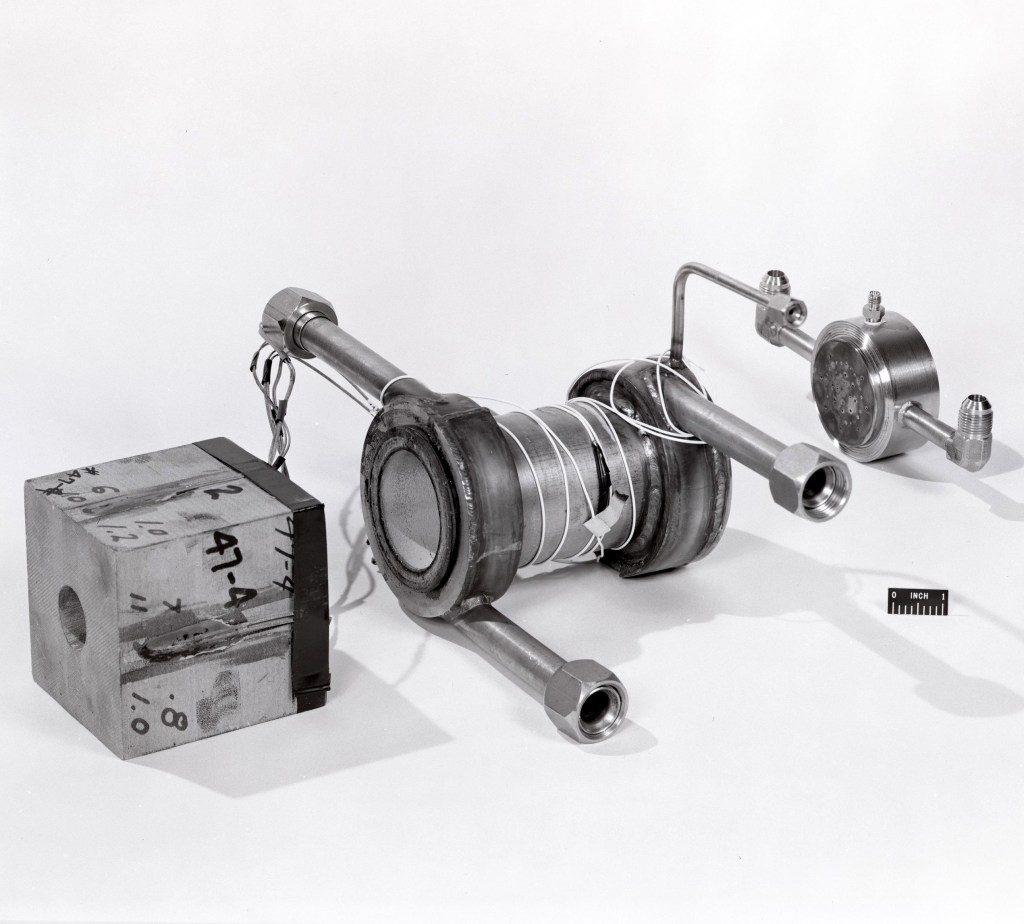 Disassembled engine.