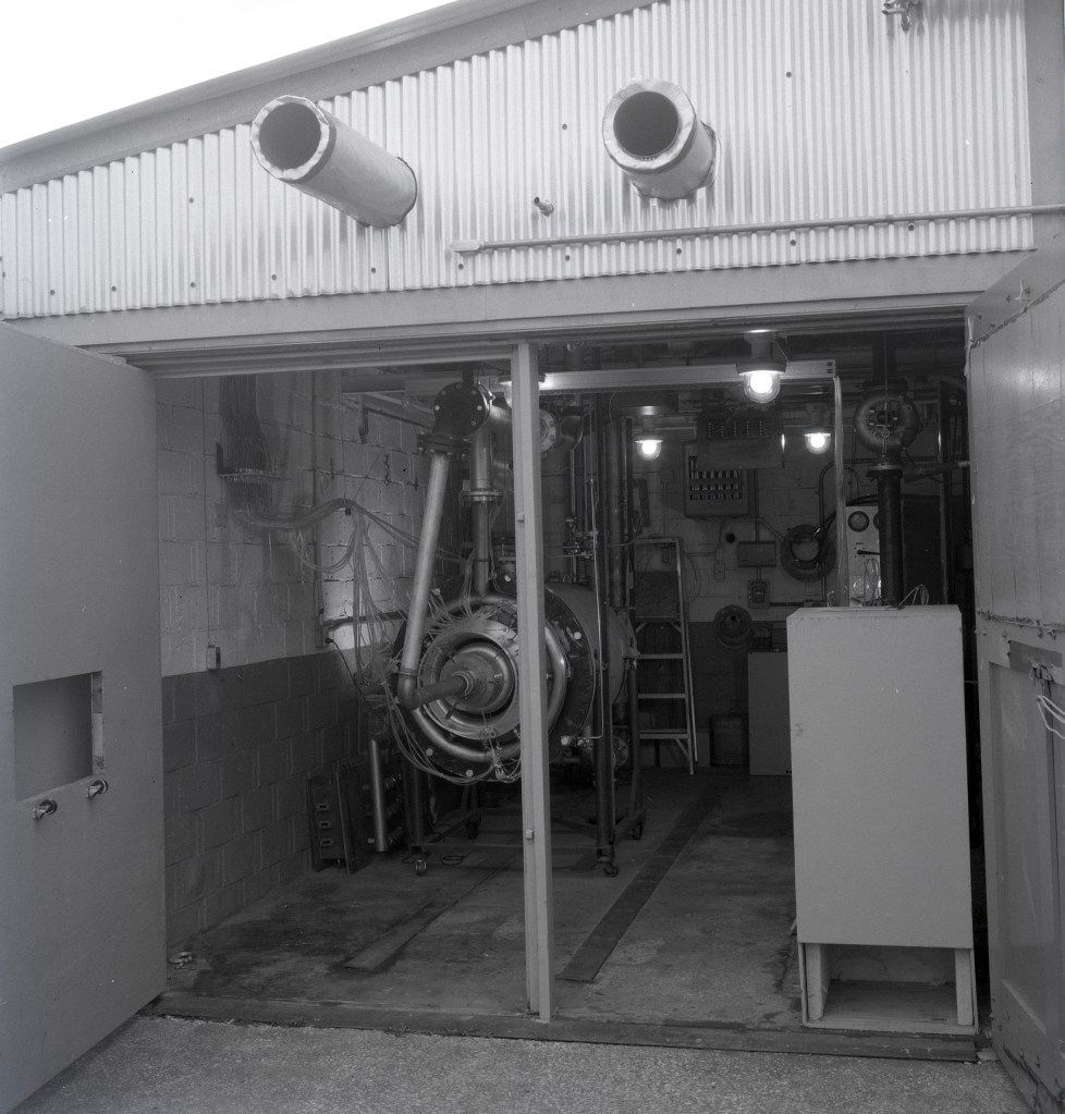 Engine in test cell.