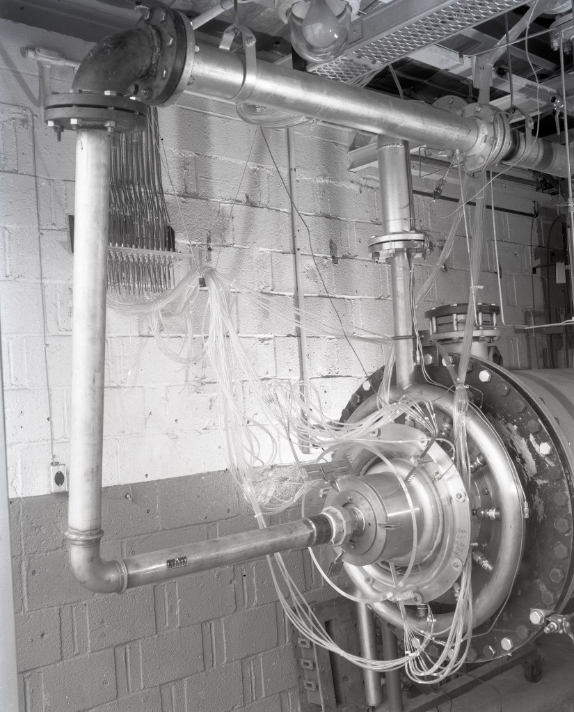 Engine in test cell.