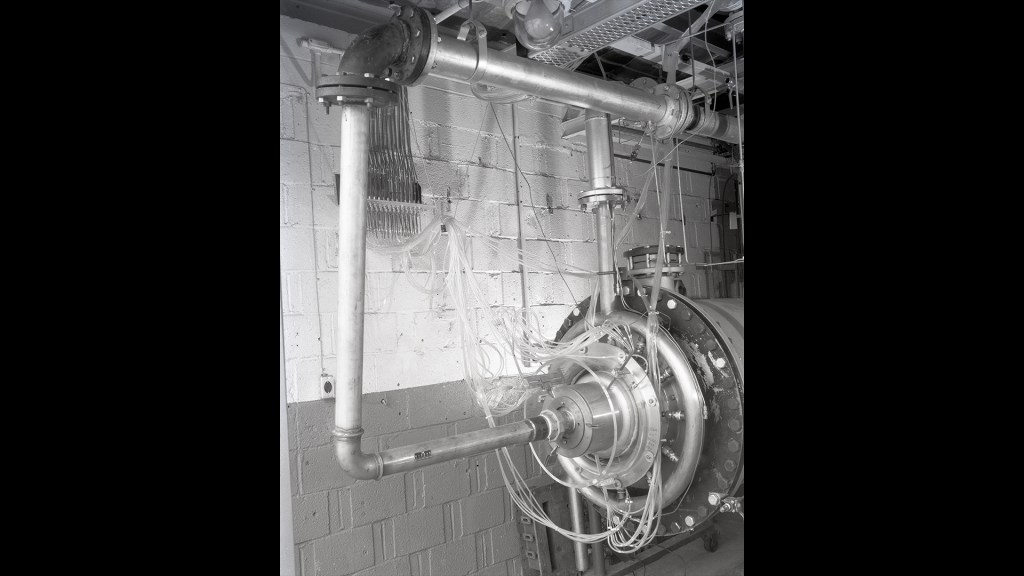 Engine in test cell.