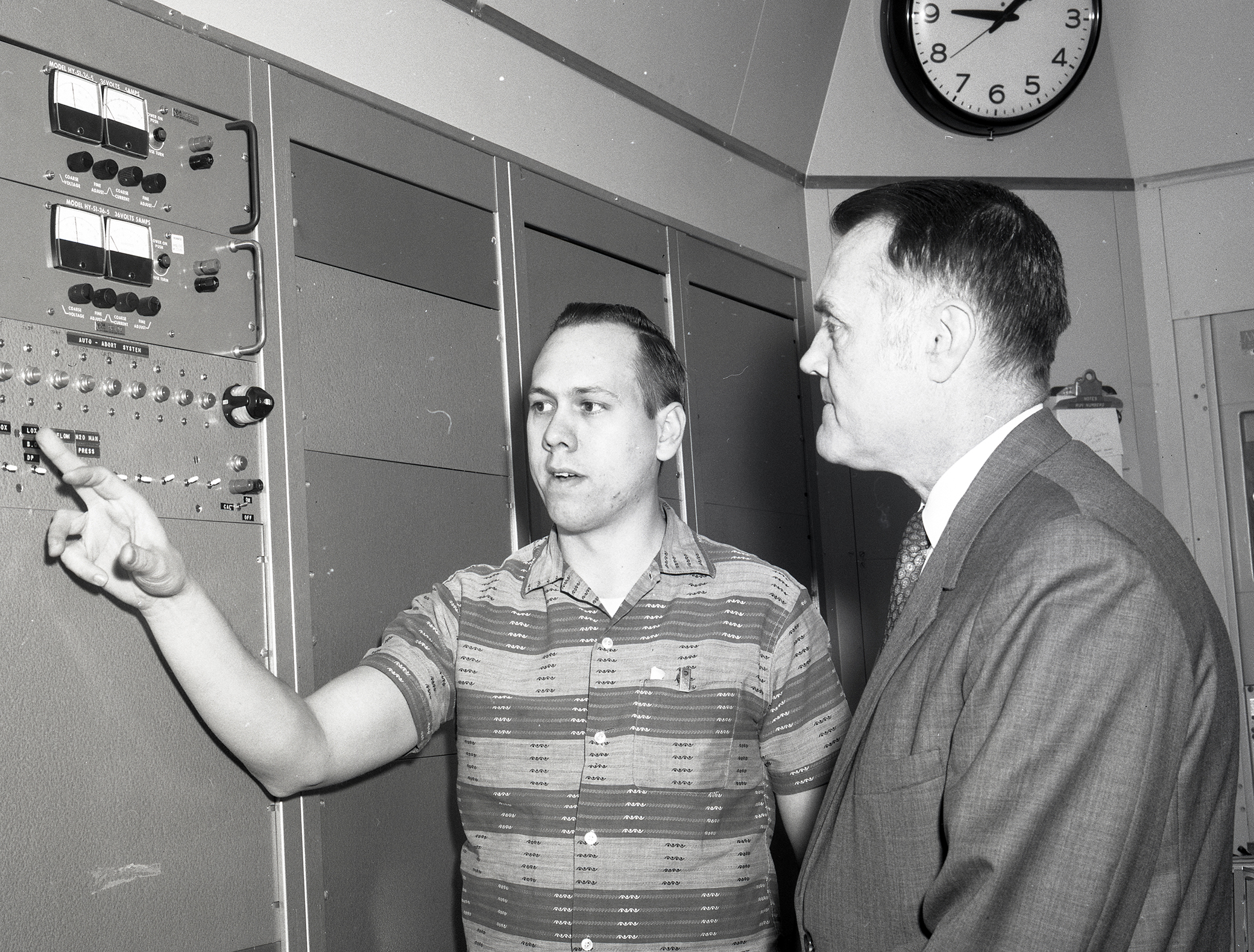 Eitzler points to control panel