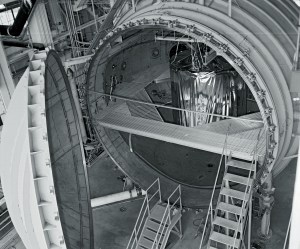 K Site chamber with door open and shroud inside.