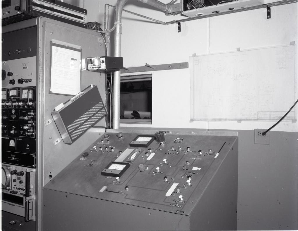 Control panels in control room.