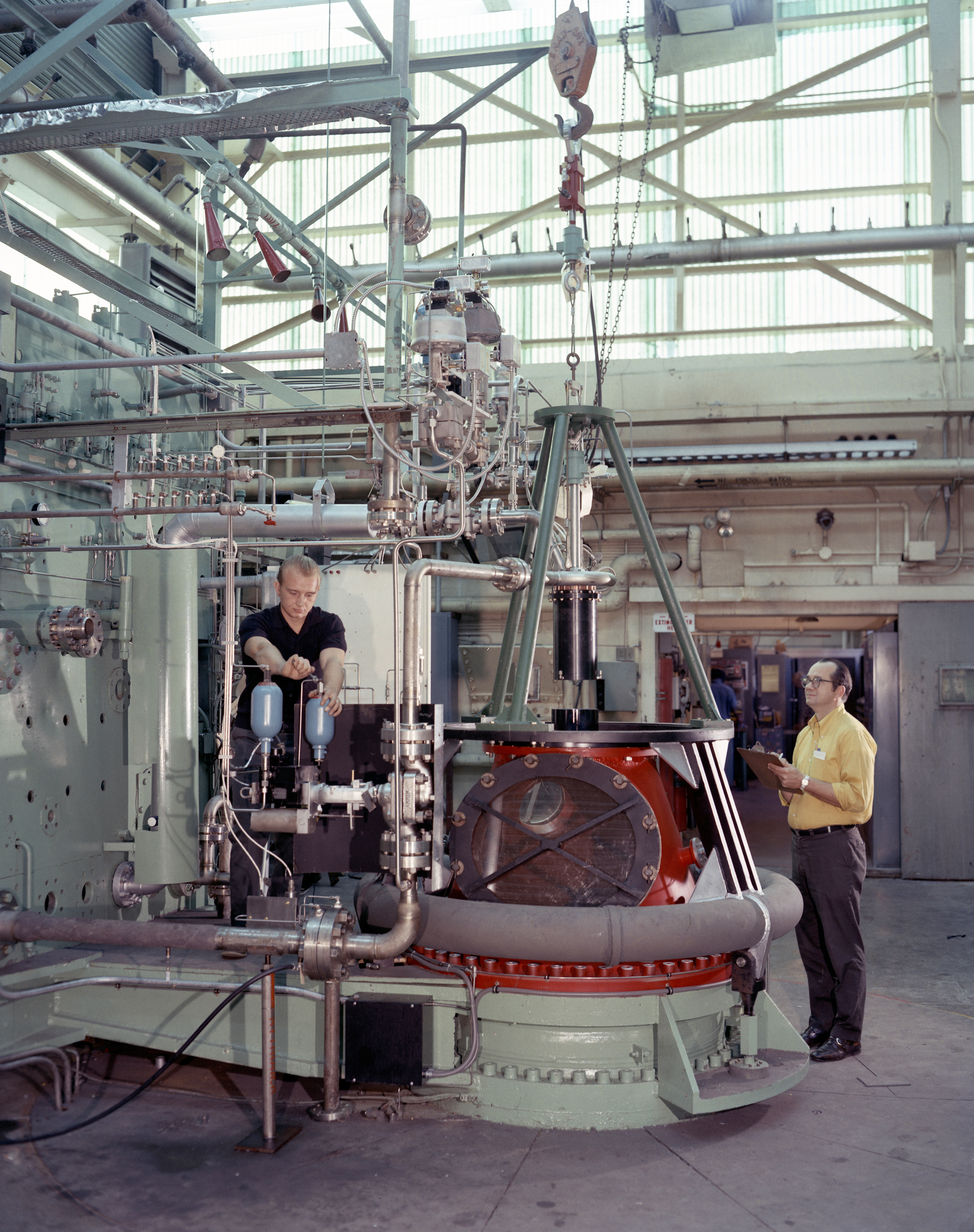 Engineers prepare Test Stand A