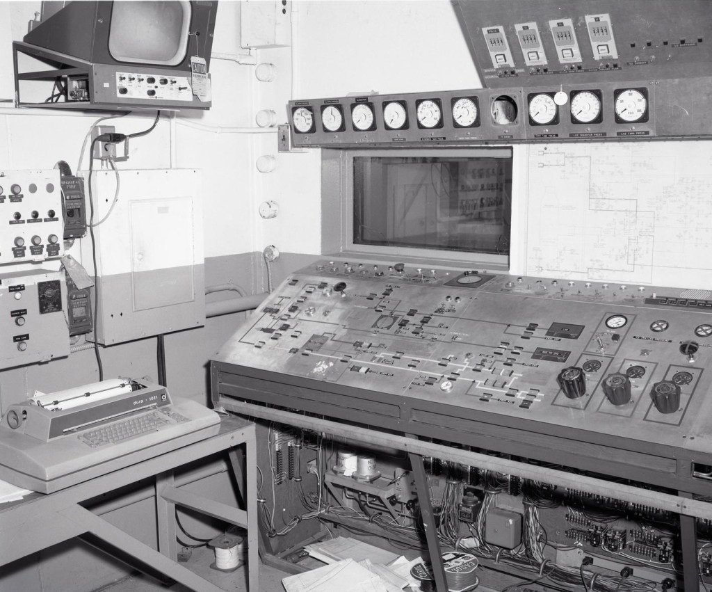 Interior of control room.