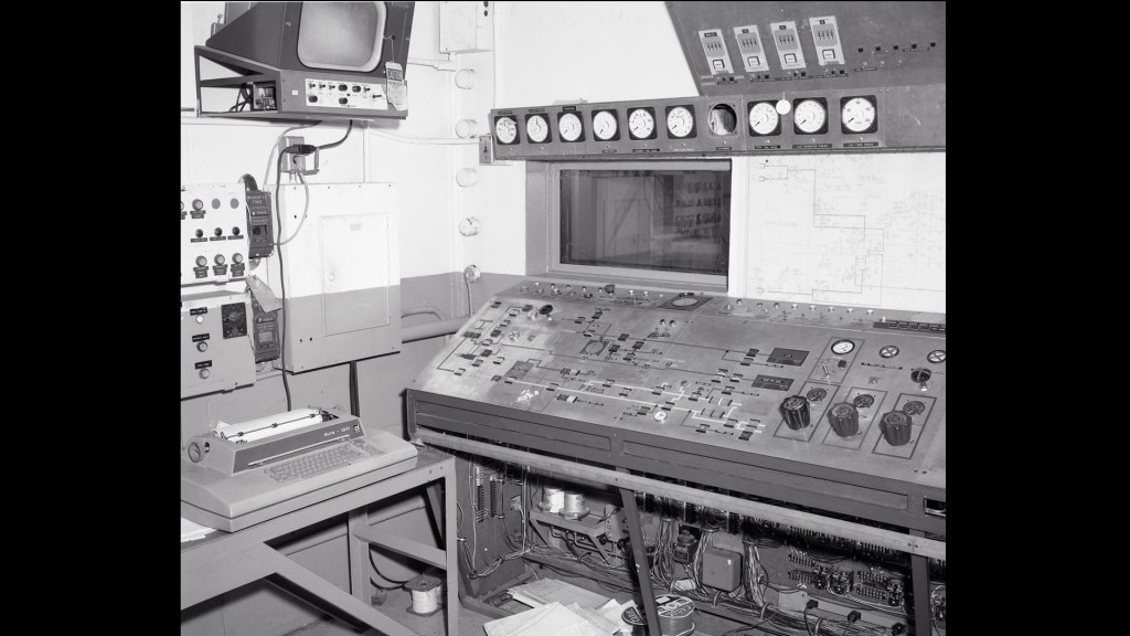 Interior of control room.