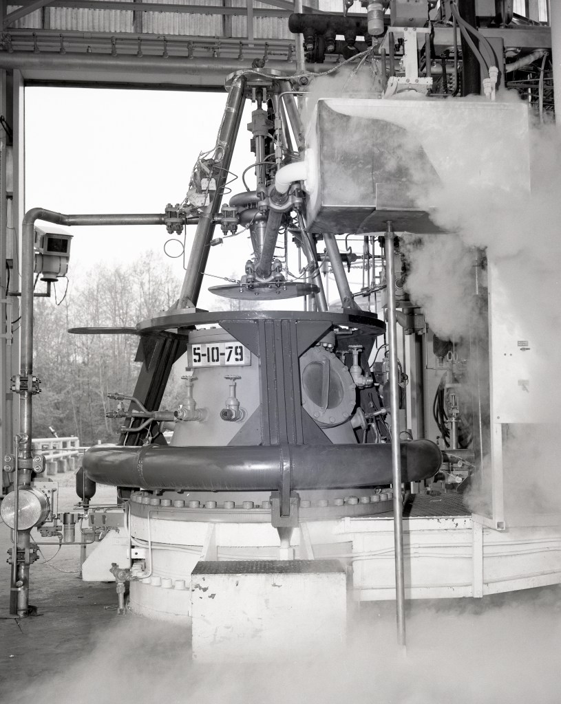 Engine firing in test stand.