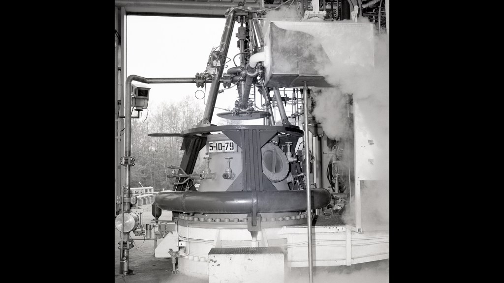 Engine firing in test stand.